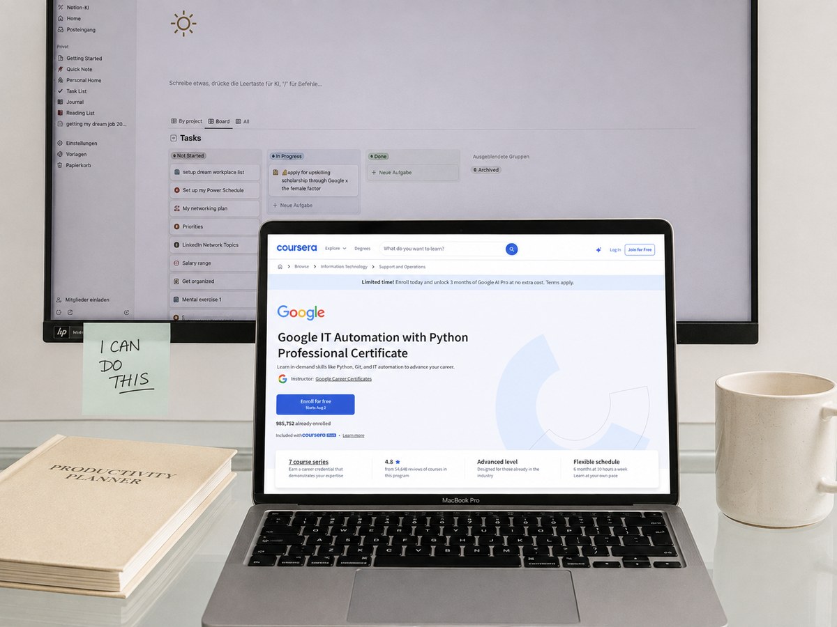 IT automation with Python certificate — sponsored by the female factor and google