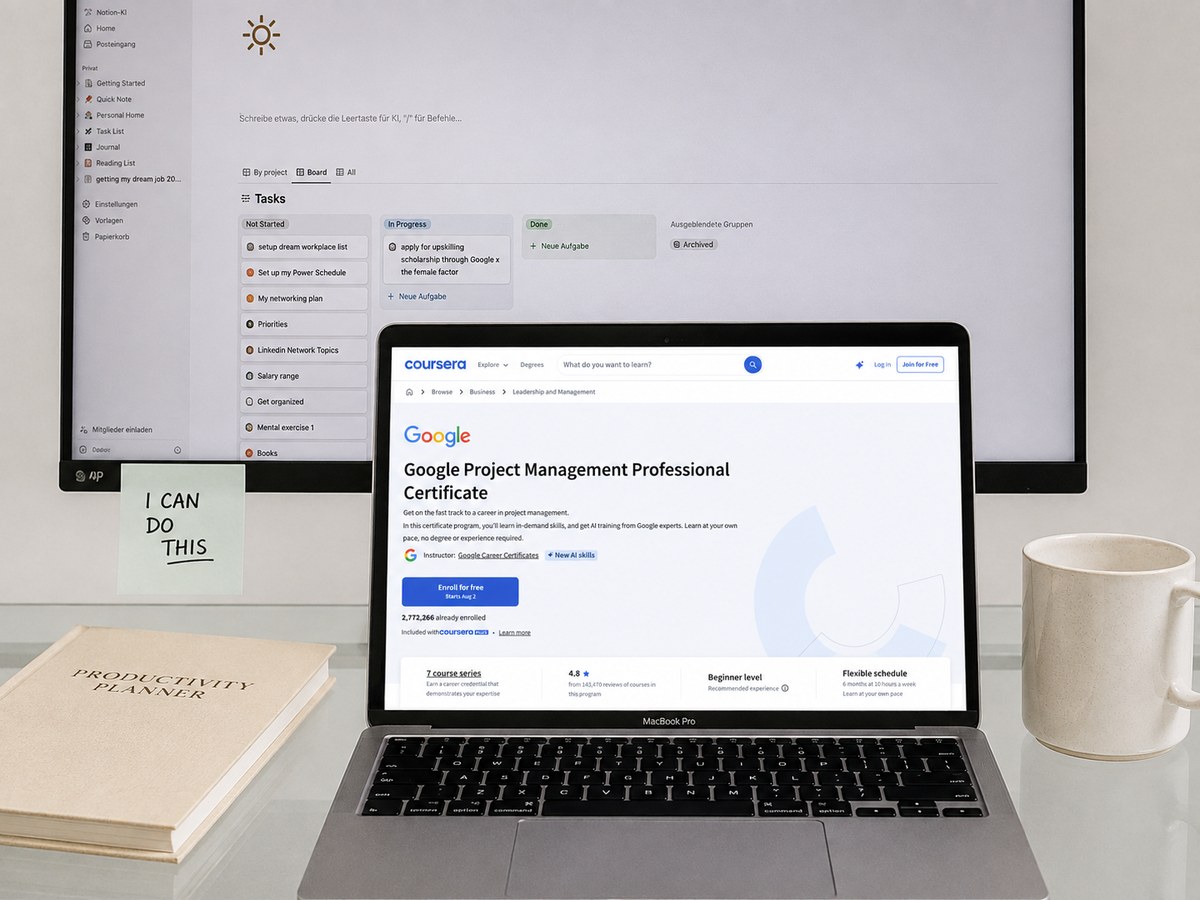 project management certificate — sponsored by the female factor and google